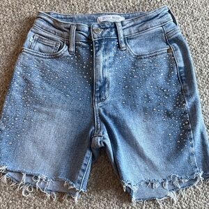 Judy Blue Women's Studded Light Blue Jean Shorts